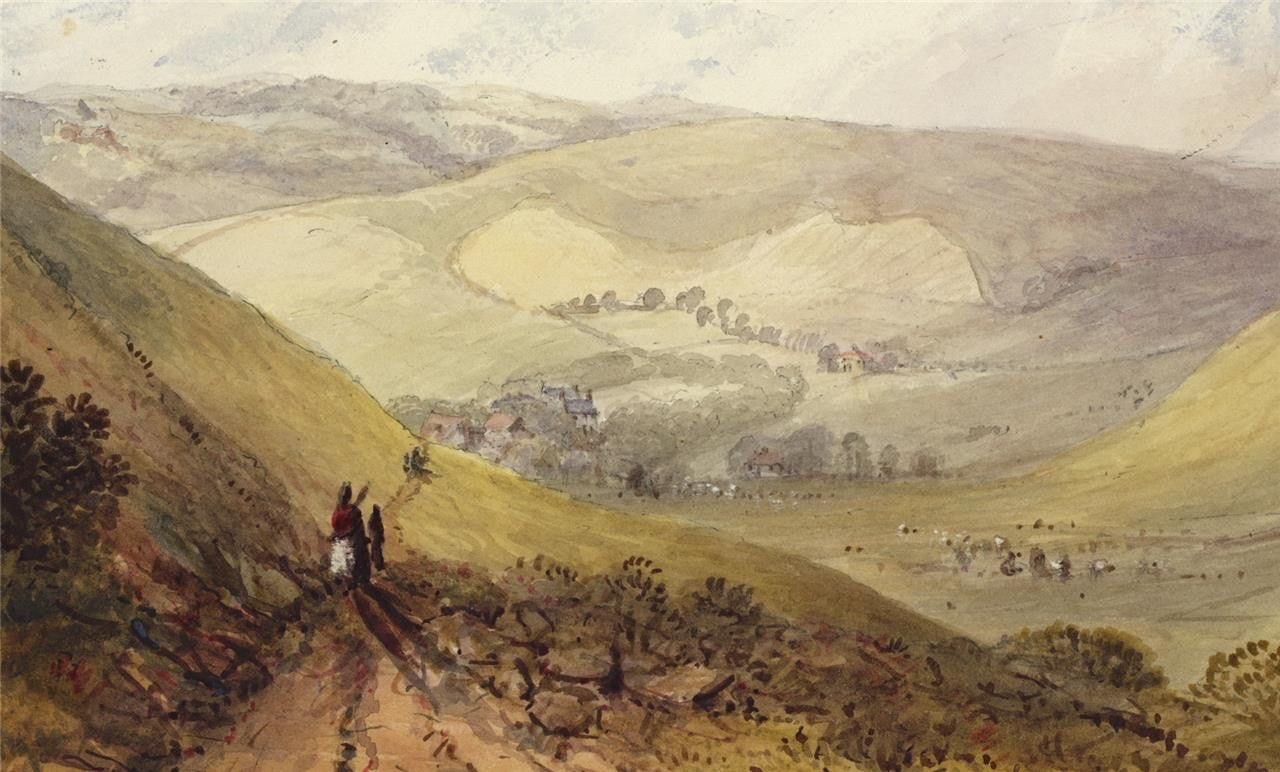 Mary Webster (1794-1883) Watercolour Painting From The Downs Near Brighton 18385