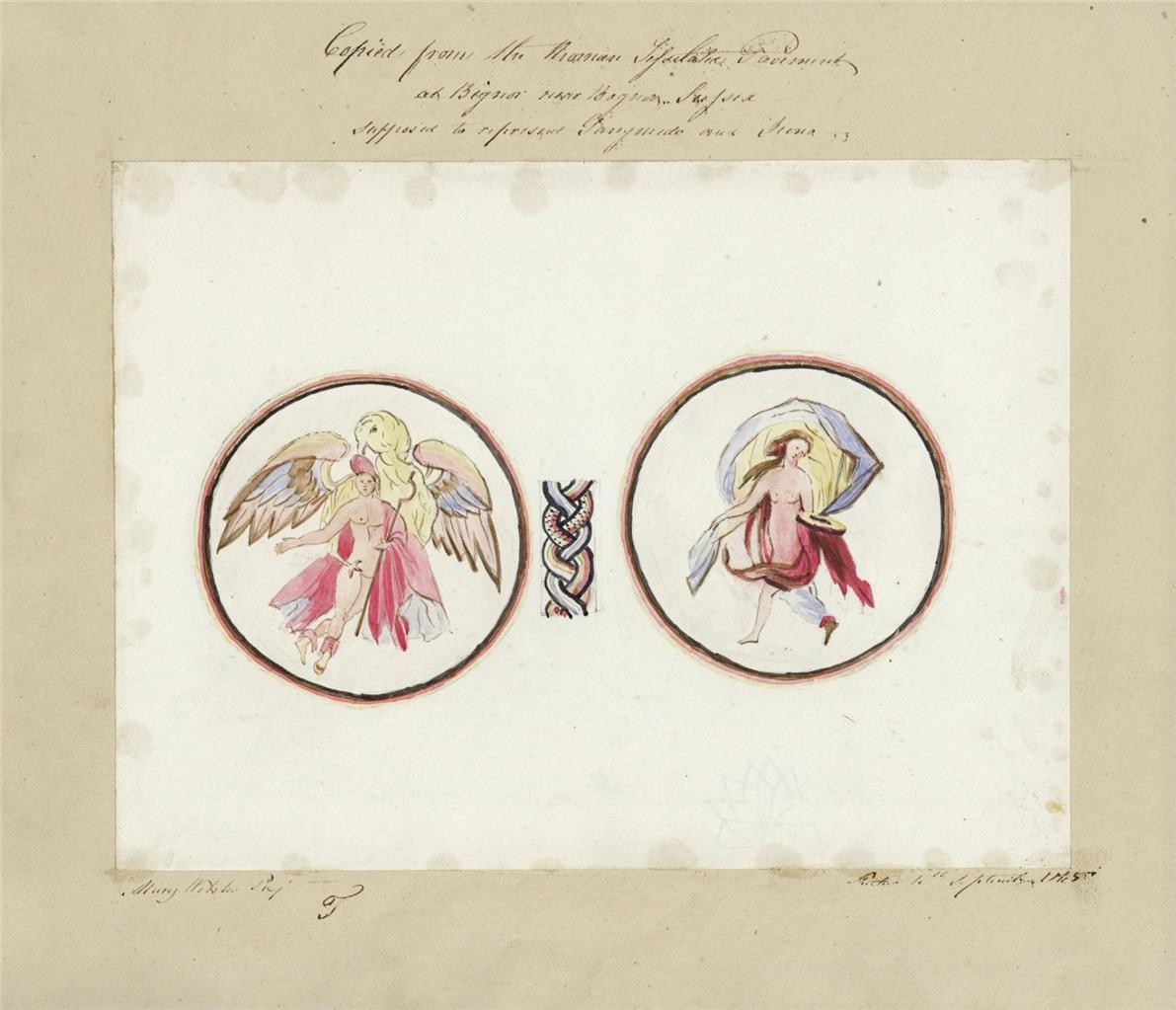 Mary Webster (1794-1883) Watercolour Painting Study Of The Roman Pavement Bignor5