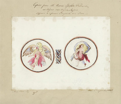 Mary Webster (1794-1883) Watercolour Painting Study Of The Roman Pavement Bignor5