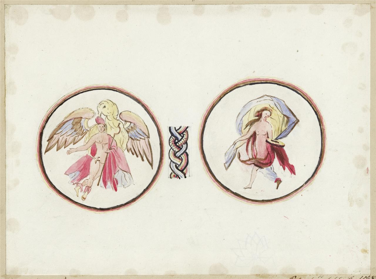 Mary Webster (1794-1883) Watercolour Painting Study Of The Roman Pavement Bignor0