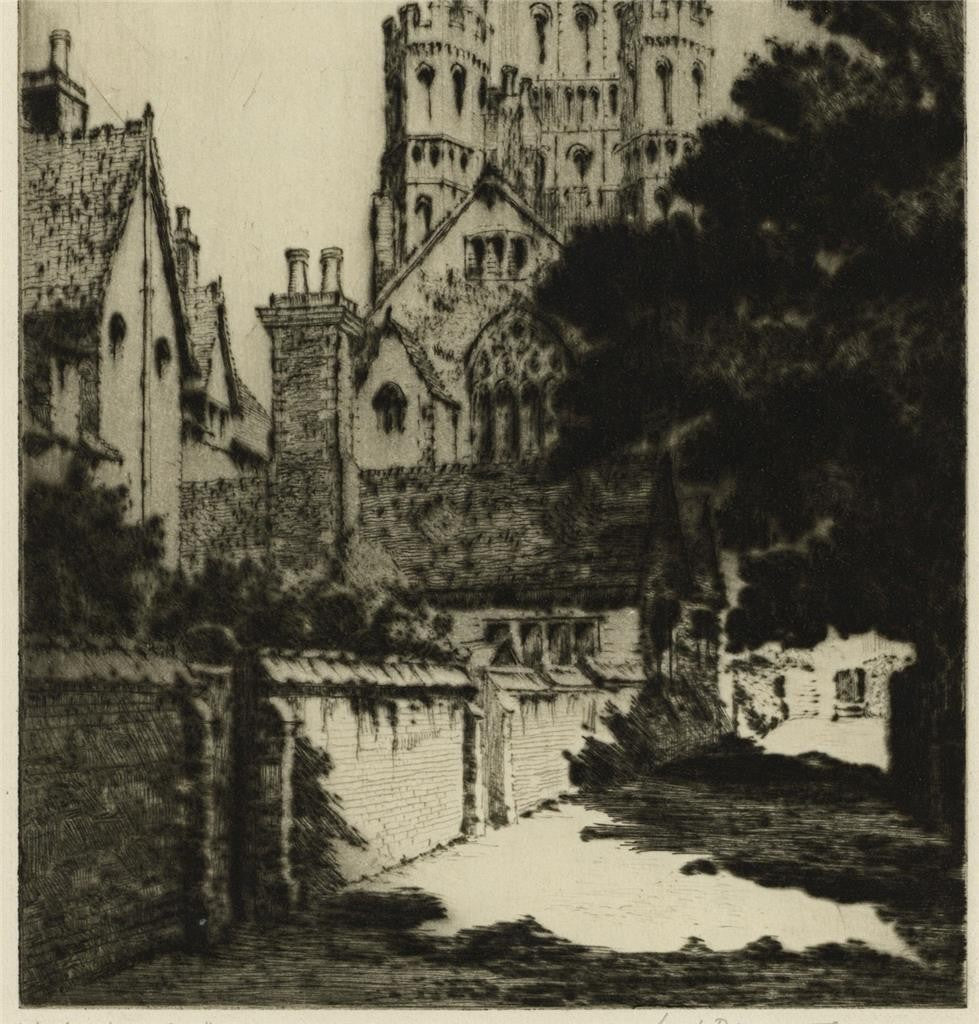 Sybil Andrews (1898-1992) Pencil Signed Etching - King's School Ely5