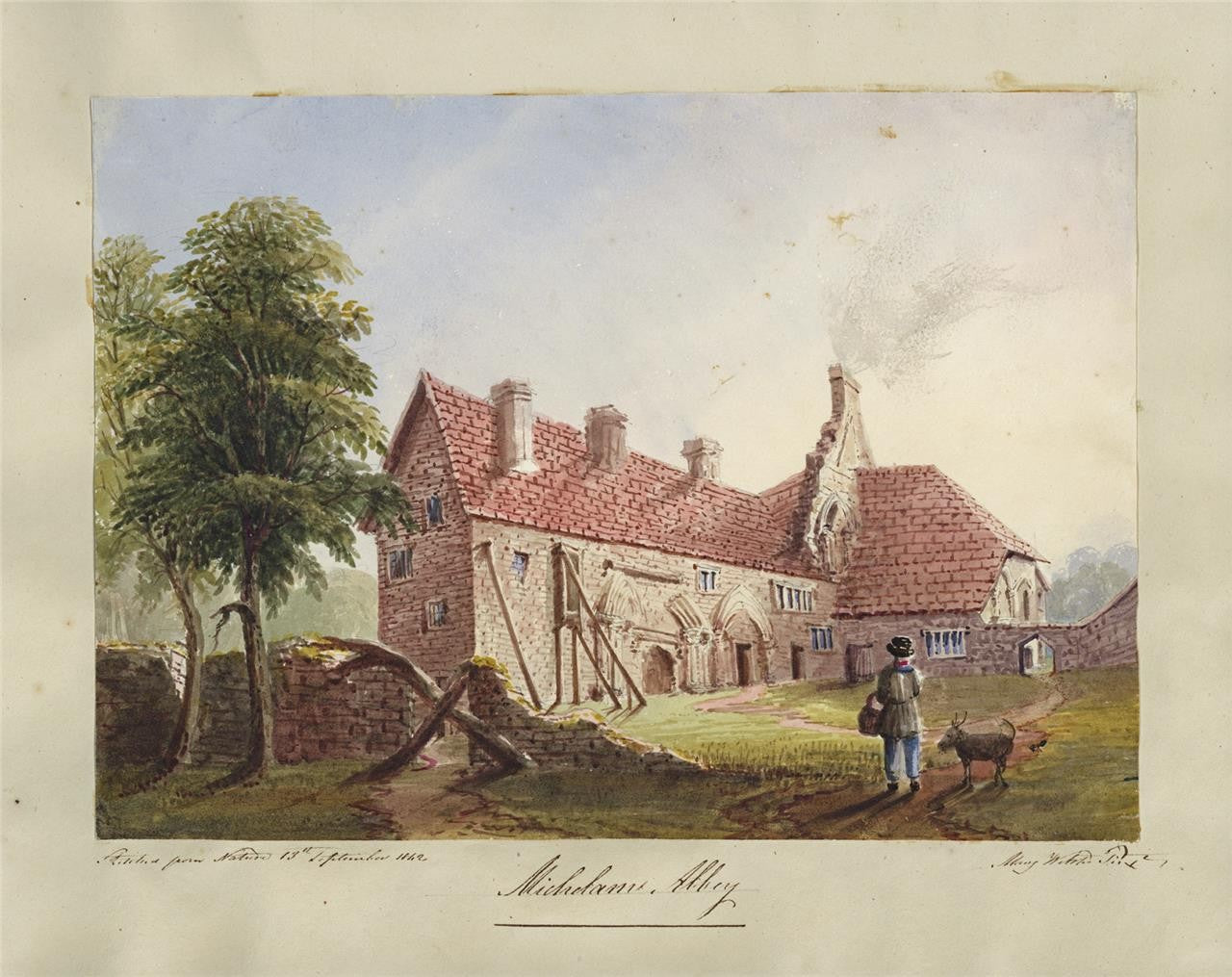 Mary Webster (1794-1883) Watercolour Painting Michelham Abbey Priory 18426