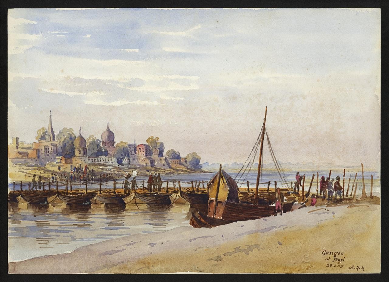 The Ganges Jhusi India 1905 - Watercolour Painting - Arthur Herbert Hussey4