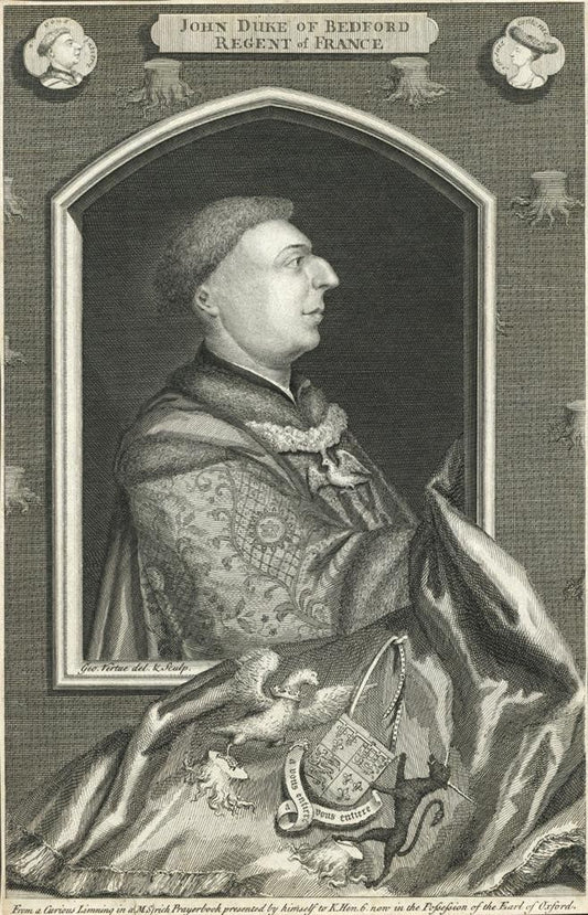 George Vertue - John Duke Of Bedford Regent Of France - Antique Engraving0