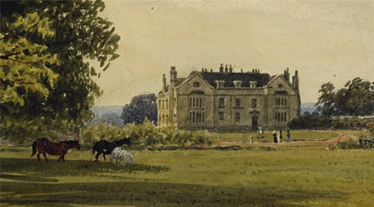 Newland Park? Buckinghamshire c1832 - Antique Watercolour Painting - Nash3