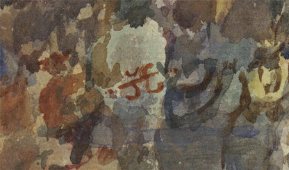 HMS Warspite Launch Devonport Plymouth 1913 Watercolour Painting - Signed2