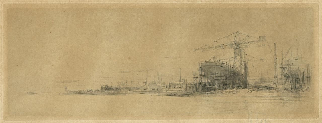 William Walcot (1874-1943) Pencil Signed Etching - The Clyde0