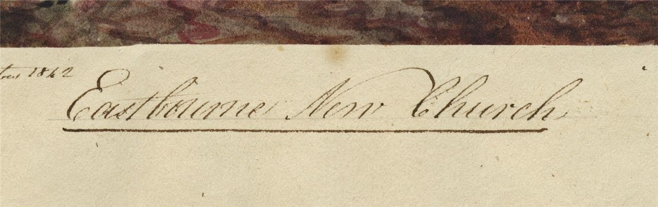 Mary Webster (1794-1883) Watercolour Painting Eastbourne New Church 18424