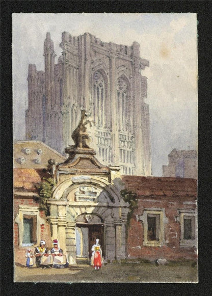 Style Of Samuel Prout Cologne Germany Watercolour Painting 19th Century1