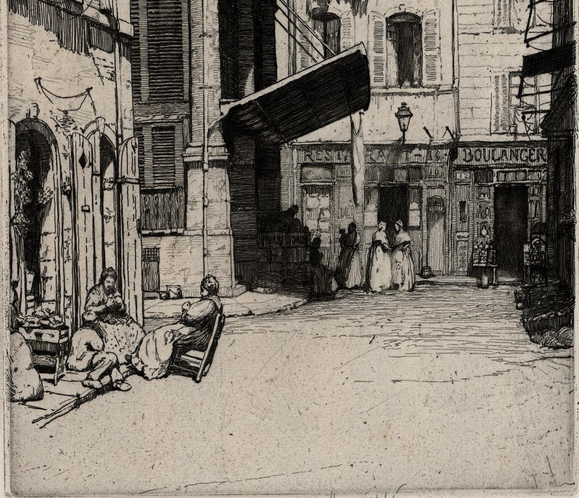 Herman Armour Webster (1878-1970) - Signed Etching - Vieux Marche Marseille 19128