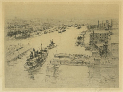 William Walcot (1874-1943) Pencil Signed Etching - The Tyne0