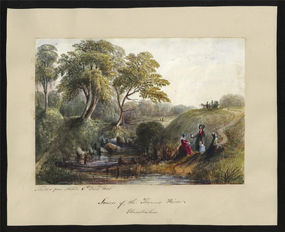 Mary Webster Watercolour Painting Source Of River Thames Gloucestershire 18401