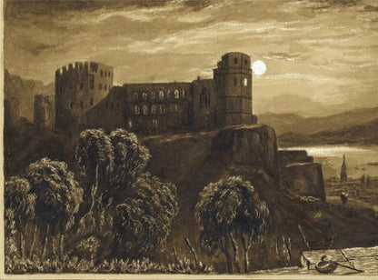 After Clarkson Stanfield Heidelberg Castle Watercolour Painting - 19th Century8