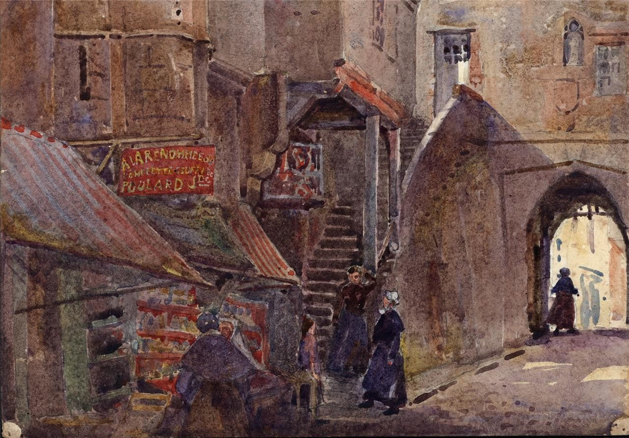Alfred Crowdy Lovett (1862-1919) Watercolour Painting - Mont Saint-Michel France4