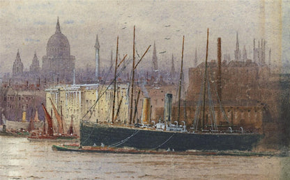 Frederick Edward Joseph Goff (18551931) Watercolour Painting London Bridge3