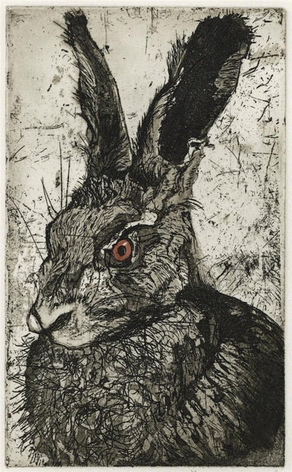 Julia Manning RE - Pencil Signed Etching - Doe Hare0