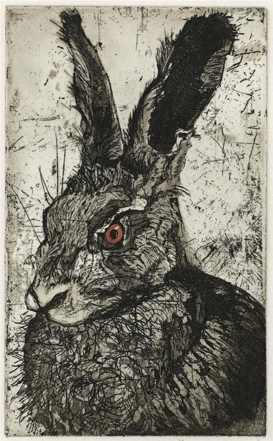 Julia Manning RE - Pencil Signed Etching - Doe Hare0
