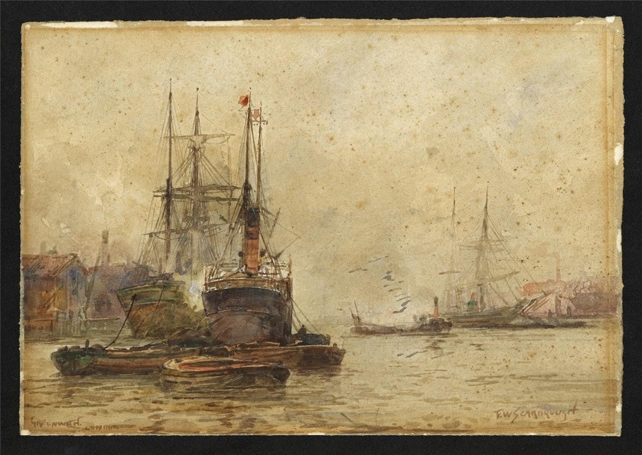 Frederick William Scarborough (18601939) Watercolour Painting Greenwich London1