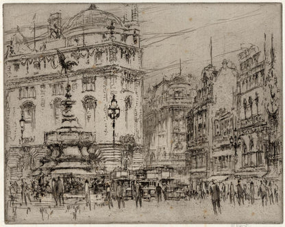 William Walcot (1874-1943) Pencil Signed Etching Piccadilly Circus London0