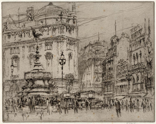 William Walcot (1874-1943) Pencil Signed Etching Piccadilly Circus London0
