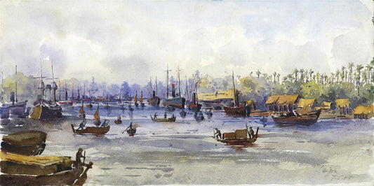 Arthur Herbert Hussey Watercolour Painting Saigon Ho Chi Minh City Vietnam 19080