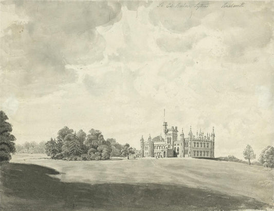 James Wilcox (1778-1865) Watercolour Painting - Knebworth House - 18480