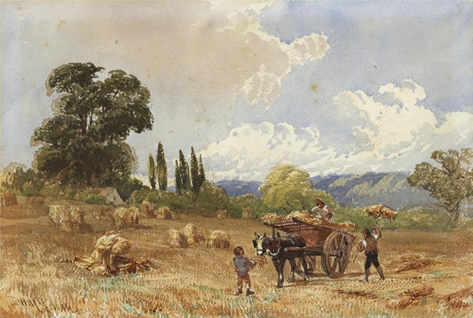 David Hall McKewan - Watercolour Painting - Farming Landscape - 19th Century0