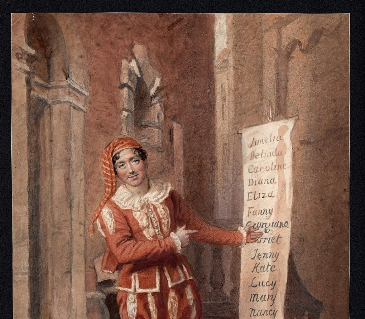 Mr Fitzwilliam As Leporello Antique Watercolour Painting - Possibly T C Wageman?5