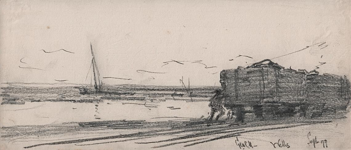 George Charles Haite (1855-1924) Pencil Drawing 1899 Wells-Next-The-Sea0