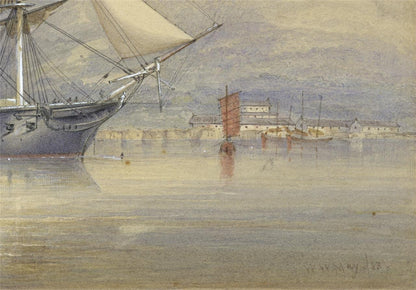 Walter William May (1831-1896) Watercolour Painting China - Chinese Harbour 18635