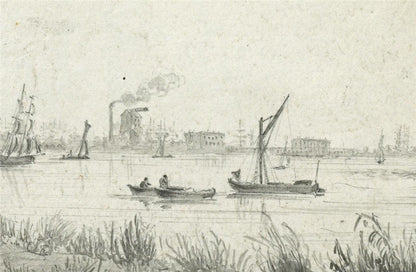 James Wilcox (17781865) Watercolour Painting  Blackwall Reach London 184311