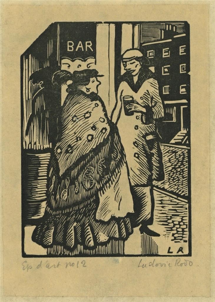 Ludovic-Rodo Pissarro (1878-1952) Signed Wood Engraving - Two Woman At A Bar6