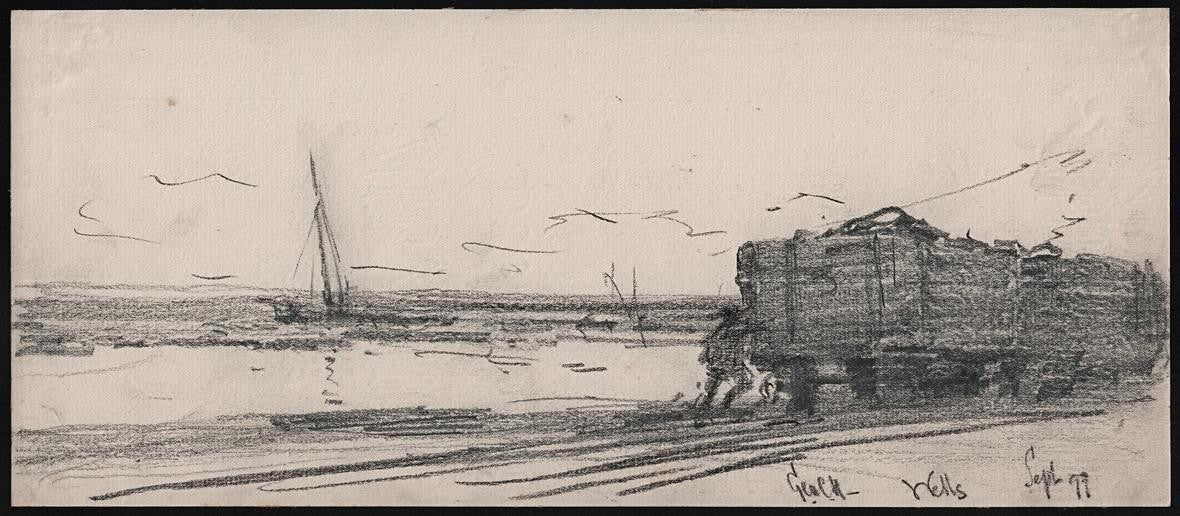 George Charles Haite (1855-1924) Pencil Drawing 1899 Wells-Next-The-Sea7