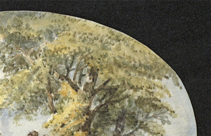 Figures In Rural Landscape Miniature Watercolour Painting 19th Century6