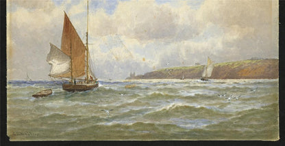 George Stanfield Walters (1838-1924) Watercolour Painting Boats Off Coast8