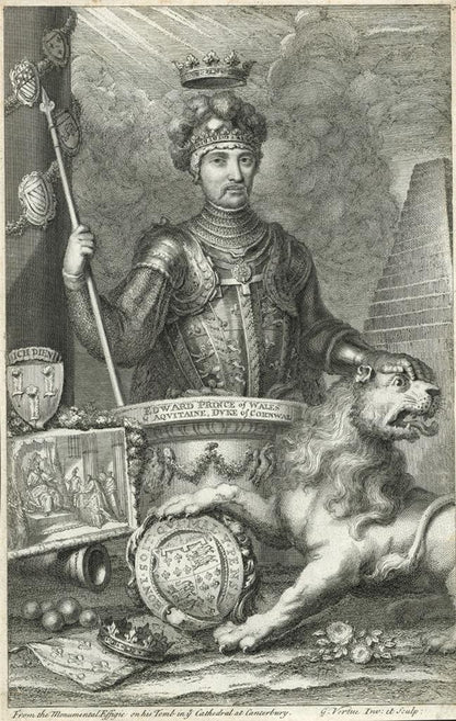 George Vertue - Portrait Edward Prince Of Wales - Antique Engraving0