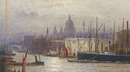 Frederick Edward Joseph Goff (18551931) Watercolour Painting London Bridge4