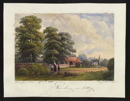 Mary Webster (1794-1883) Watercolour Painting - Farm Near Sudbury London 18411