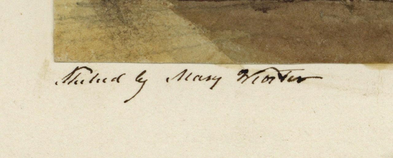 Mary Webster (1794-1883) Watercolour Painting Oak Pulpit Dun Angus Scotland 18552