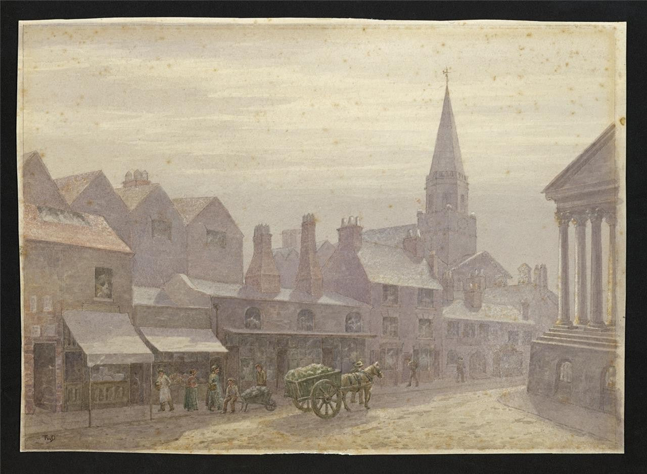 T W Downing Antique Watercolour Painting Congreve Street Birmingham1