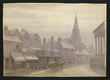 T W Downing Antique Watercolour Painting Congreve Street Birmingham1