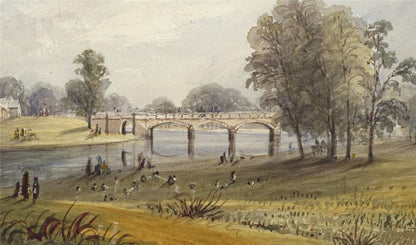 Mary Webster (1794-1883) Watercolour Painting Bridge At Kensington London 18388