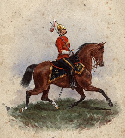 Richard Simkin (1850-1926) Watercolour Painting 5th Dragoon Guards Officer 18774