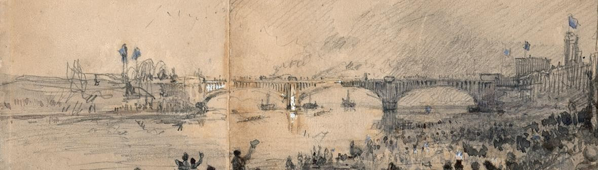 The Boat Race Oxford & Cambridge - Watercolour Painting 1877 River Thames London3