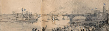 The Boat Race Oxford & Cambridge - Watercolour Painting 1877 River Thames London3