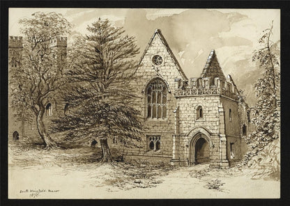 South Wingfield Manor Derbyshire 1870 - Watercolour Painting - 19th Century1