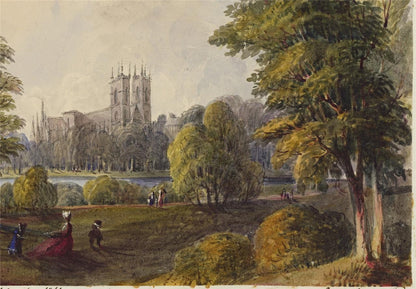 Mary Webster (1794-1883) Watercolour Painting Westminster Abbey London 18416