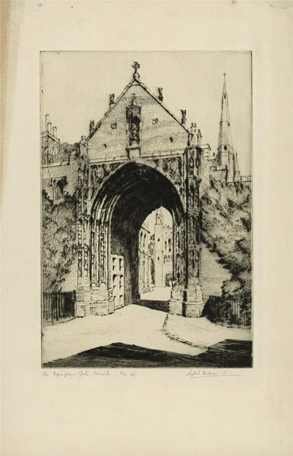 Sybil Andrews (1898-1992) Pencil Signed Etching - The Erpingham Gate Norwich6