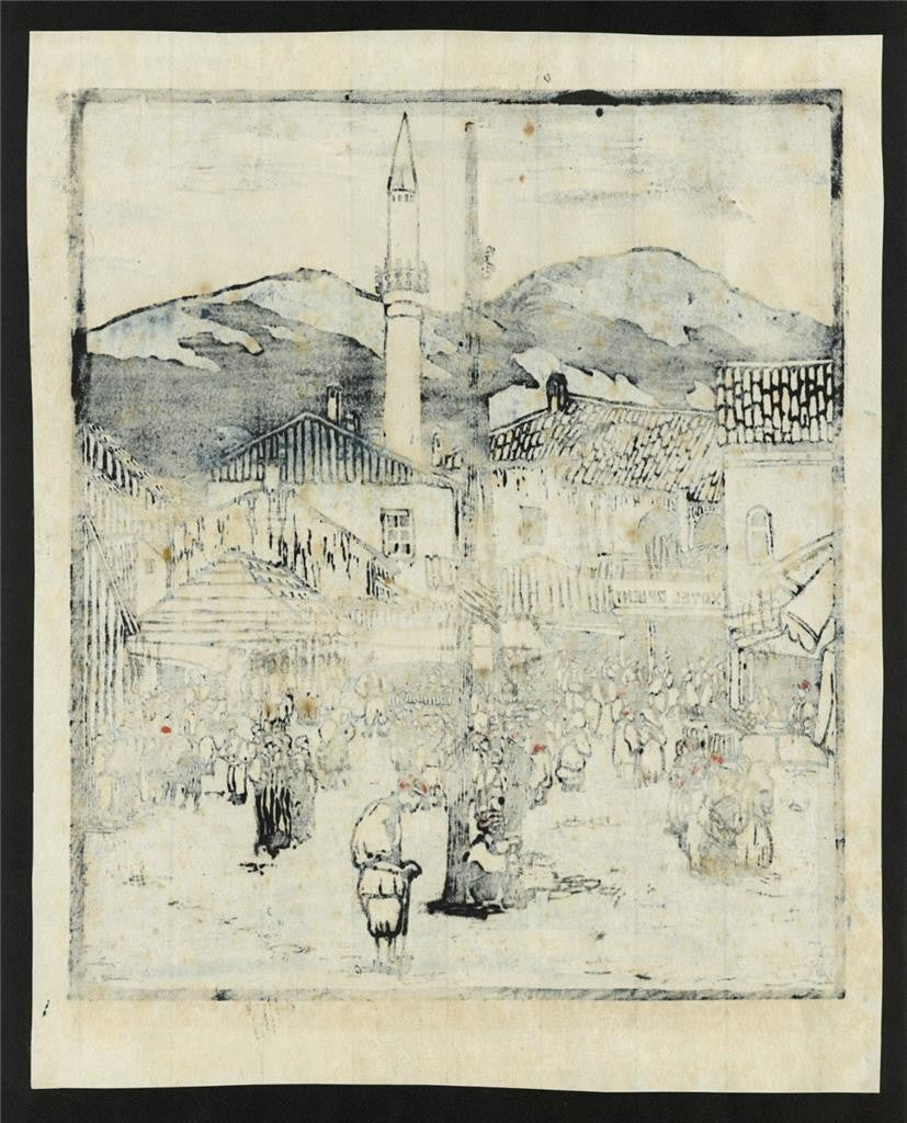 Valerie Petter-Zeis (1881-1963) Pencil Signed Woodcut - Market In Sarajevo5