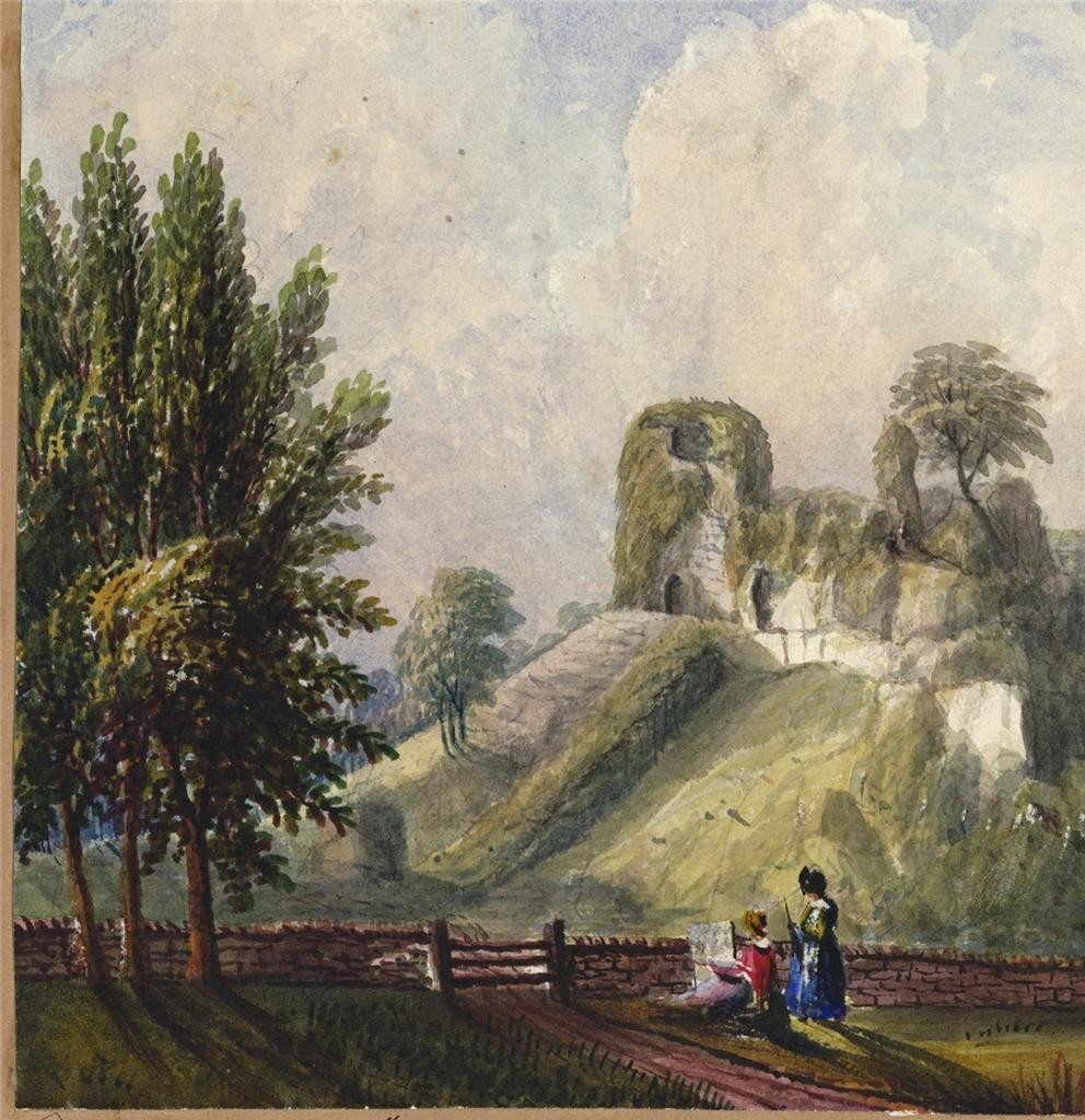 Mary Webster (1794-1883) - Watercolour Painting - Pevensey Castle Sussex - 18527
